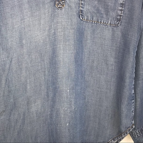 Anthro Cloth & Stone Chambray Shirt Tail Blouse - Picture 5 of 8